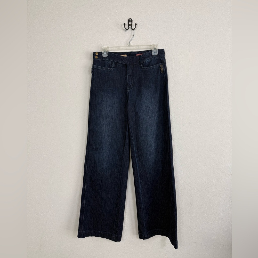 Anthropologie Pilcro High Waist Wide Leg Dark Indigo Jean Sz 28
